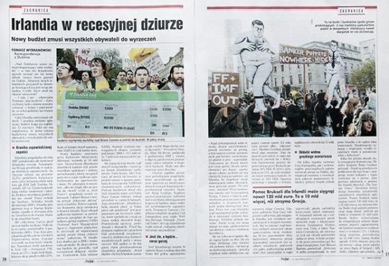 tearsheet Przeglad magazine, Poland, demonstrations in Dublin