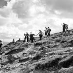 People descend the mountain during Croagh Patrick pilgrimage, Ireland