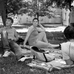 Studens at the park in Sarajevo
