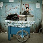Lotfi, street vendor selling eggs,Tunis