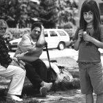Girl and 2 older women at the park, Sarajevo