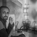 Portrait of a Tunisian man in a cafe