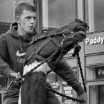 Bareback rider at Smithfield horse fair, Dublin