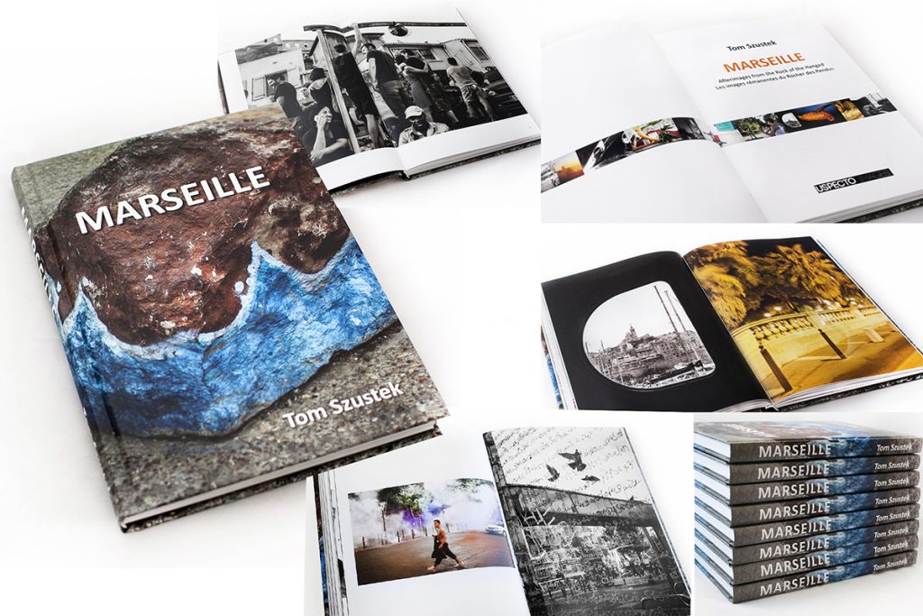 photobook Marseille by Tom Szustek, cover and 4 spreadsheets collage